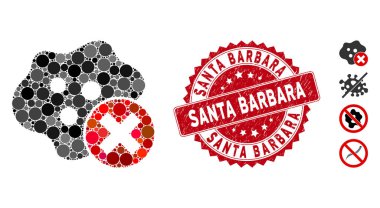 Grunge Santa Barbara Damgalı Kolaj Enfeksiyonu Simgesi