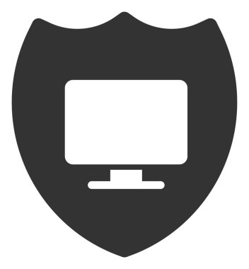 Düz Raster Bilgisayar Sigorta Simgesi