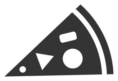 Düz Raster Pizza Parçası Simgesi