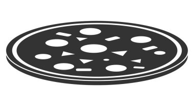 Düz Raster Yuvarlak Pizza Simgesi