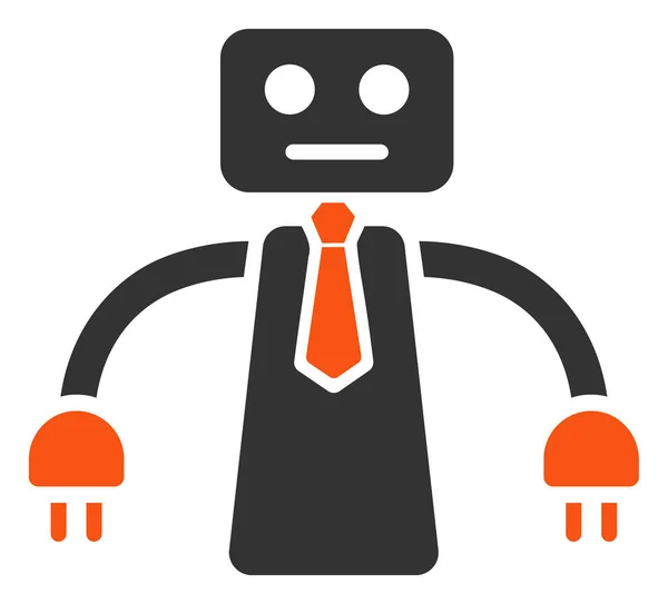 Flat Raster Boss Robot Icon — Stock Photo, Image