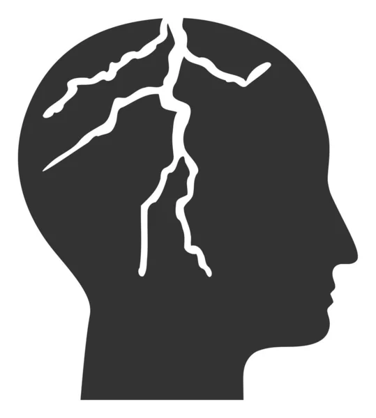 Ikona rakoviny plochého rastrového mozku — Stock fotografie