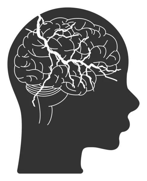 Plochý rastrový karcinom mozku Ikona — Stock fotografie