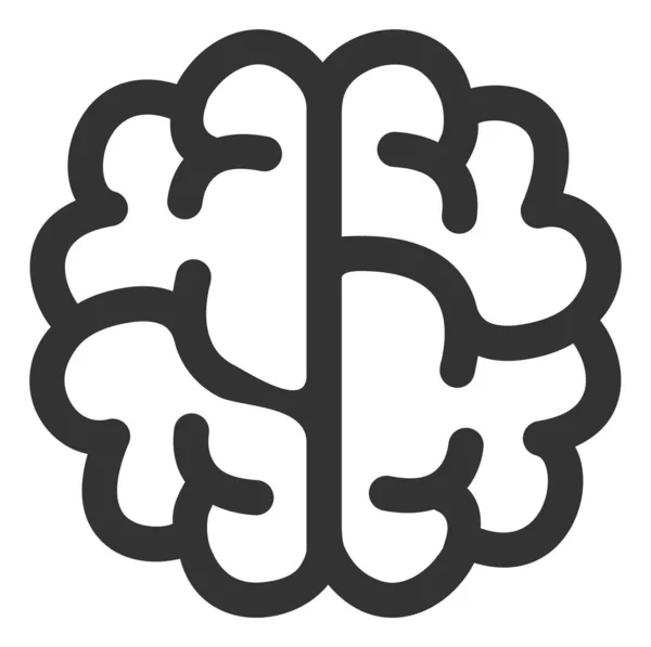 Platte Raster Brain Icon — Stockfoto