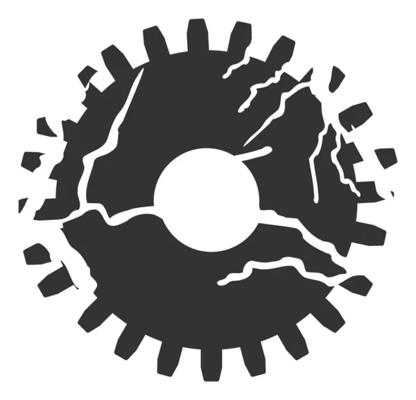 Flat Raster Corrupted Gear Icon — Stock Photo, Image