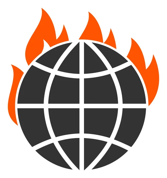 Icona del fuoco del riscaldamento globale raster piatto — Foto Stock