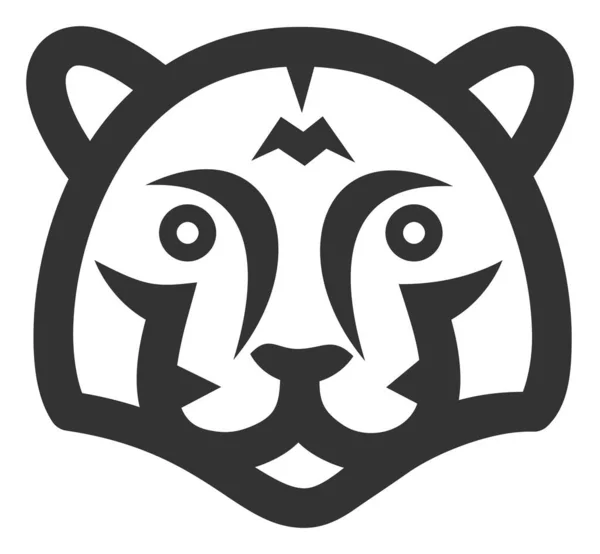 Flat Raster Tiger Head Icon — Stock Photo, Image