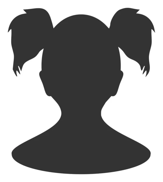 Flat Raster Young Girl Icon — Stock Photo, Image