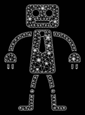 Işıldayan Ağ 2D Fişekli Resmi Robot