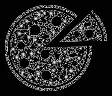 Işıl ışıl parlayan benekli 2d Pizza