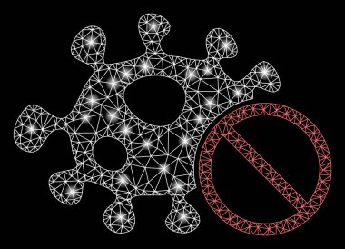 Parlak Ağ Kablo Çerçevesi Işık Noktalarıyla Enfeksiyonu Durdur