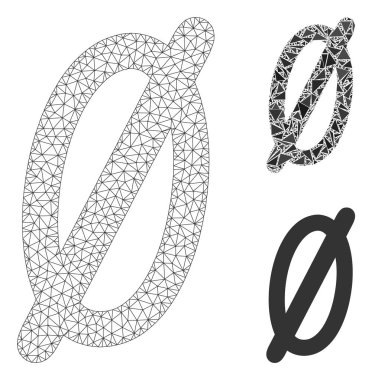 No Vektör Ağ Gövdesi Modeli ve Üçgen Mozaik Simgesi