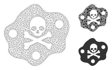 Botulinum Toksin Vektörü Kablo Çerçeve Modeli ve Üçgen Mozaik Simgesi