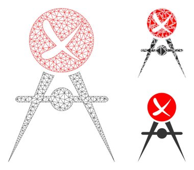 Kalite Denetimi Başarısız Vektör Ağı Modeli ve Üçgen Mozaik Simgesi