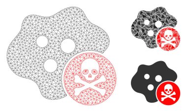 Baktericidal Toksin Vektör Ağı 2d Model ve Üçgen Mozaik Simgesi