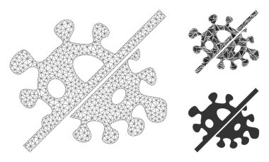 Enfeksiyon Vektörü Modeli 2d ve Üçgen Mozaik Simgesi Yok