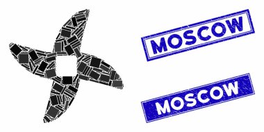 Mincer Bıçak Mozaiği ve Çizik Dikdörtgen Moskova Damgaları