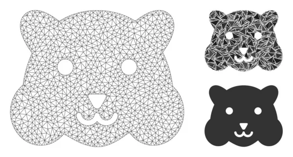 Hamster Baş Vektör Kabartma Modeli ve Üçgen Mozaik Simgesi