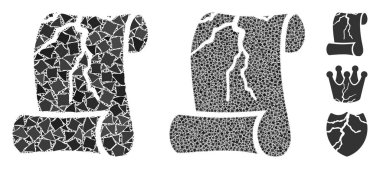 Yozlaşmış hukuk belgesi Ragged Parts 'ın Mozaik Simgesi