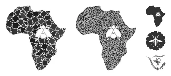 Afrykańska trypanosomia Ikona Mozaiki Pierwiastków Tuberyjskich — Wektor stockowy
