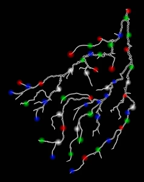 Relâmpago de rede de malha brilhante com pontos de inflamação — Vetor de Stock
