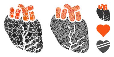 Kalp kanseri Humpy Parts Mozaik Simgesi