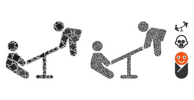 Çocuk Eşitsiz Ögelerin Mozaik Simgesini SalınName