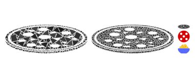 Joggly Ögelerinin Yuvarlak Pizza Mozaik Simgesi