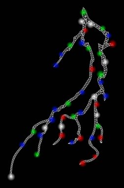 Flaş Noktalı Parlak Örgü Gövdesi Yıldırımı