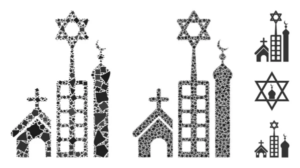 Gerusalemme città Composizione Icona di Humpy Articoli — Vettoriale Stock