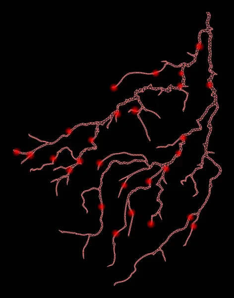 Flare Mesh Wire Frame Lightning met Flare Spots — Stockvector