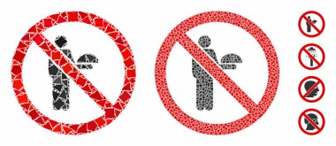 Düzensiz Parçaların Garson Mozaik Simgesi Yok