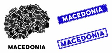 Mozaik Makedonya Haritası ve Dikdörtgen Mühürleri Haritası