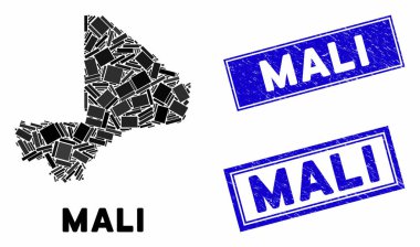 Mozaik Mali Haritası ve Tehlike Dikdörtgeni Mühürleri