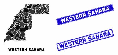 Mozaik Batı Sahra Haritası ve Çizilmiş Dikdörtgen Mühürleri