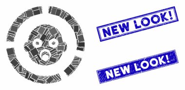 Yeni Doğan Diyagram Mozaiği ve Çizilmiş Dikdörtgen Yeni Görünüm Ünlem Mührü