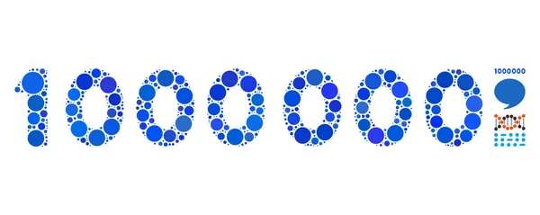 1000000 dígitos de texto mosaico icono de puntos de círculo — Vector de stock