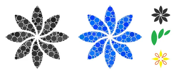 Abstrakt blomma mosaik ikon av cirklar — Stock vektor