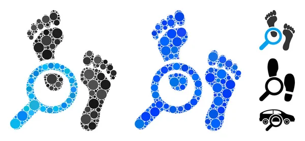 Audit Footprints Mosaic Icon of Circle Dots — Stock Vector