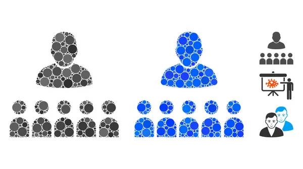Аудиторія Студенти Мозаїчна ікона Коло крапок — стоковий вектор