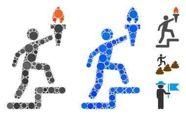 Meşale Bileşimi Çemberlerin Simgesi ile Tırmanış Lideri