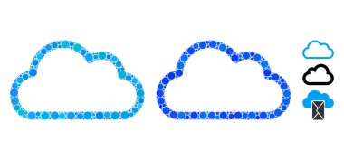 Yuvarlak Noktaların Cloud Contour Kompozisyon Simgesi