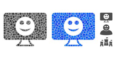 Çember Noktalarının Gülümseme Mozaik Simgesini Göster