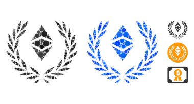 Ethereum Klasik Laureal Çelenk Çember Noktaları Kompozisyon Simgesi