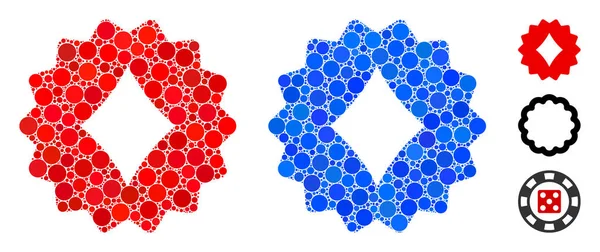 Diamants Token Composition Icône de points ronds — Image vectorielle