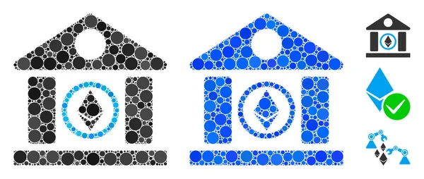 Ethereum Corporation Construcción de mosaico icono de los puntos del círculo — Vector de stock