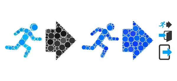 Icono de Composición de Dirección de Salida de Circle Dots — Vector de stock