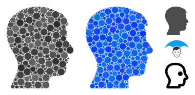 Çember Noktalarının İnsan Başı Profil Bileşimi Simgesi