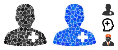 Tıbbi Gönüllü Yuvarlak Noktalar Mozaik Simgesi