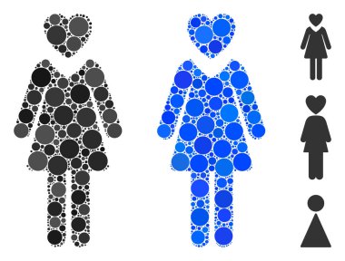 Küresel Ögelerin Metresi Mozaik Simgesi